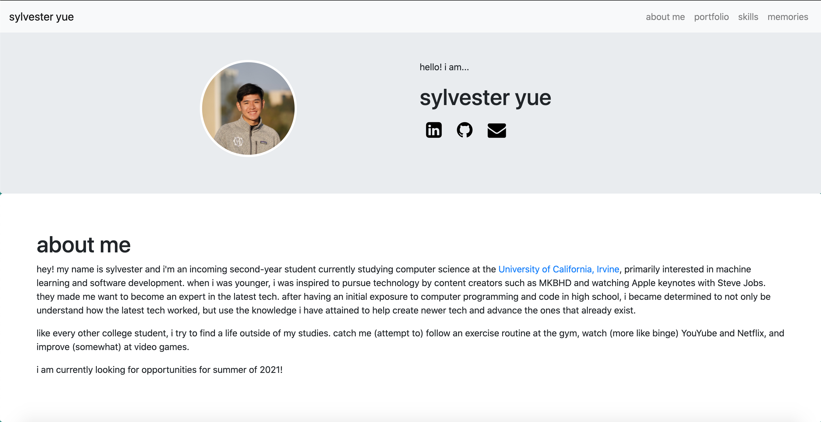 Personal Website Photo